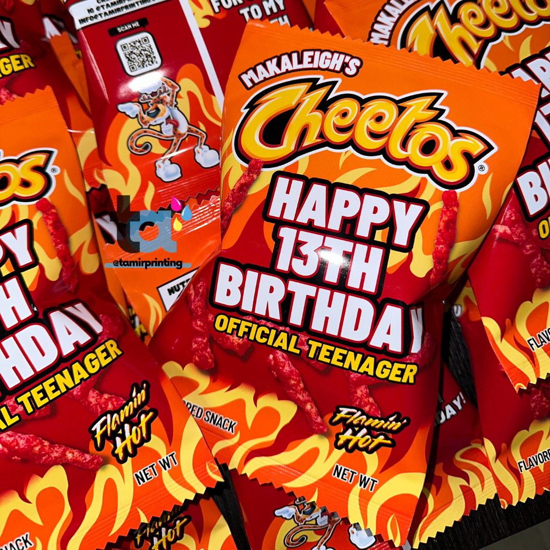 Flamin Hot Chip Bag Template- Canva Edition