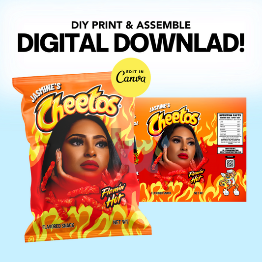 Flamin Hot Chip Bag Template- Canva Edition