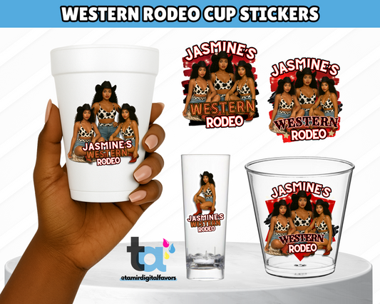 Western Rodeo Cup Sticker Template - Canva Edition
